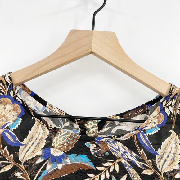 J. McLaughlin‎ Lorinda Button-Back Modal Silk Long Sleeve Blouse Size Large - Picture 4 of 9